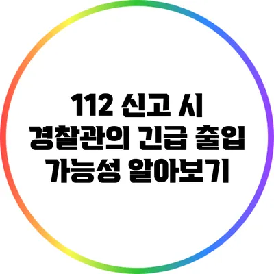 112 신고 시 경찰관의 긴급 출입 가능성 알아보기