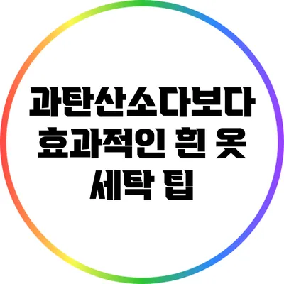 과탄산소다보다 효과적인 흰 옷 세탁 팁