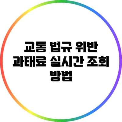 교통 법규 위반: 과태료 실시간 조회 방법