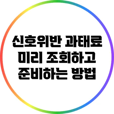 신호위반 과태료 미리 조회하고 준비하는 방법