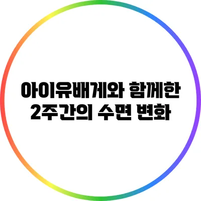 아이유배게와 함께한 2주간의 수면 변화