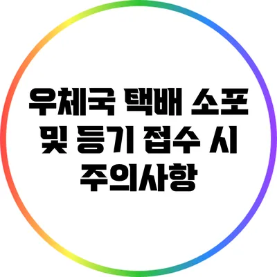 우체국 택배 소포 및 등기 접수 시 주의사항