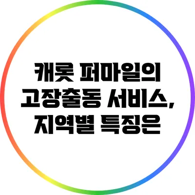 캐롯 퍼마일의 고장출동 서비스, 지역별 특징은?