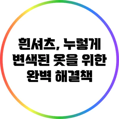 흰셔츠, 누렇게 변색된 옷을 위한 완벽 해결책
