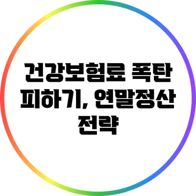 건강보험료 폭탄 피하기, 연말정산 전략