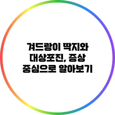 겨드랑이 딱지와 대상포진, 증상 중심으로 알아보기
