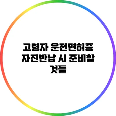 고령자 운전면허증 자진반납 시 준비할 것들