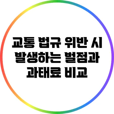 교통 법규 위반 시 발생하는 벌점과 과태료 비교