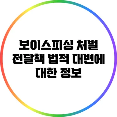 보이스피싱 처벌 전달책 법적 대변에 대한 정보