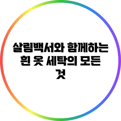 살림백서와 함께하는 흰 옷 세탁의 모든 것