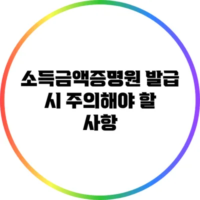 소득금액증명원 발급 시 주의해야 할 사항