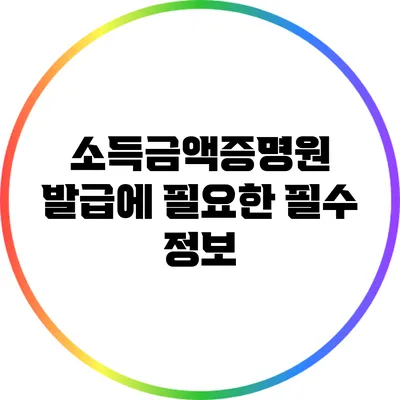 소득금액증명원 발급에 필요한 필수 정보