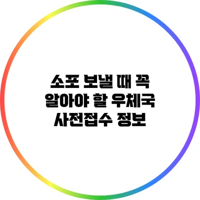소포 보낼 때 꼭 알아야 할 우체국 사전접수 정보