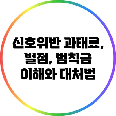 신호위반 과태료, 벌점, 범칙금 이해와 대처법