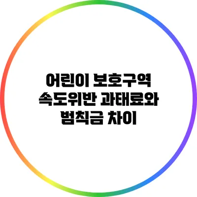 어린이 보호구역 속도위반 과태료와 범칙금 차이