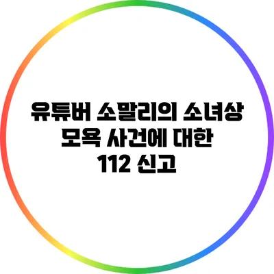유튜버 소말리의 소녀상 모욕 사건에 대한 112 신고