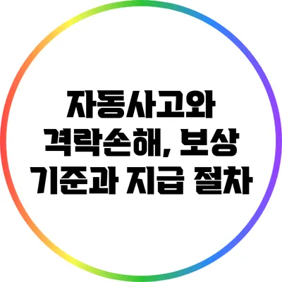 자동사고와 격락손해, 보상 기준과 지급 절차