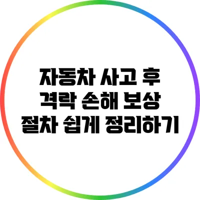 자동차 사고 후 격락 손해 보상 절차 쉽게 정리하기