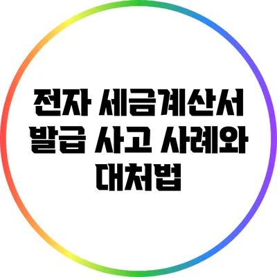 전자 세금계산서 발급 사고 사례와 대처법
