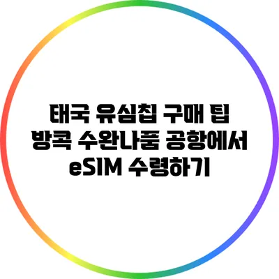 태국 유심칩 구매 팁: 방콕 수완나품 공항에서 eSIM 수령하기