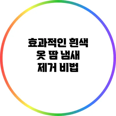 효과적인 흰색 옷 땀 냄새 제거 비법