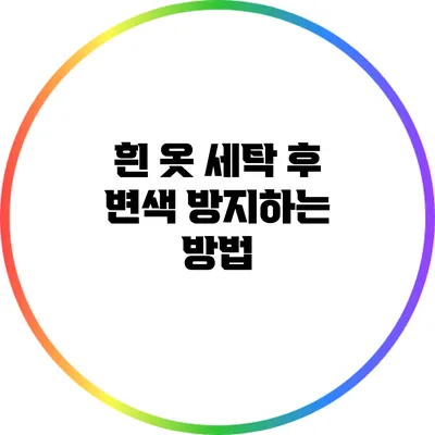 흰 옷 세탁 후 변색 방지하는 방법