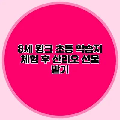 8세 윙크 초등 학습지 체험 후 산리오 선물 받기