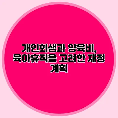 개인회생과 양육비, 육아휴직을 고려한 재정 계획