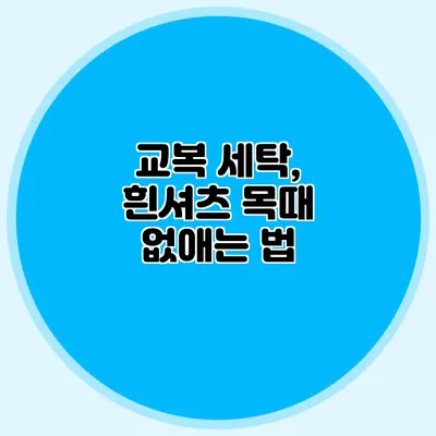 교복 세탁, 흰셔츠 목때 없애는 법