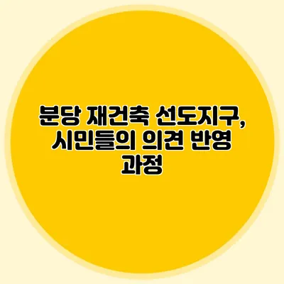 분당 재건축 선도지구, 시민들의 의견 반영 과정