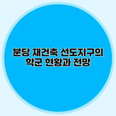 분당 재건축 선도지구의 학군: 현황과 전망