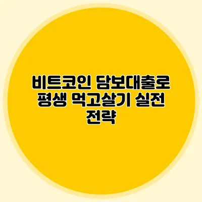 비트코인 담보대출로 평생 먹고살기: 실전 전략