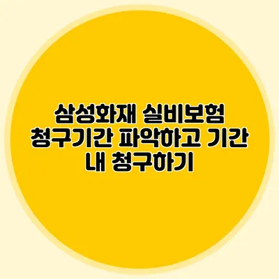 삼성화재 실비보험 청구기간 파악하고 기간 내 청구하기