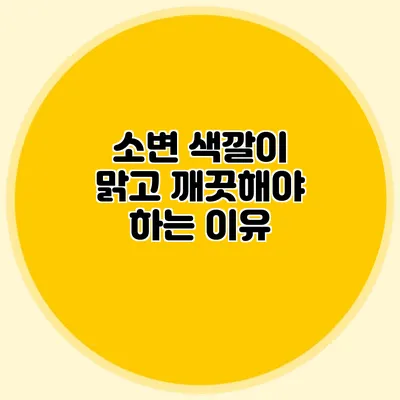 소변 색깔이 맑고 깨끗해야 하는 이유
