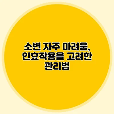 소변 자주 마려움, 인효작용을 고려한 관리법