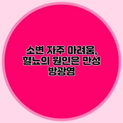소변 자주 마려움, 혈뇨의 원인은 만성 방광염?