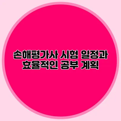 손해평가사 시험 일정과 효율적인 공부 계획
