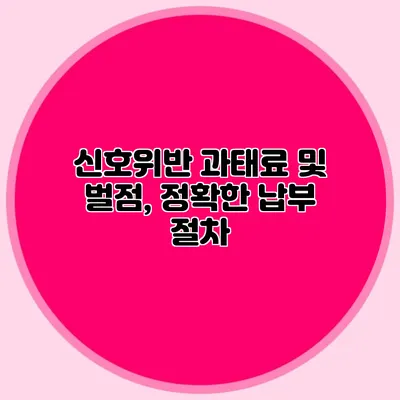 신호위반 과태료 및 벌점, 정확한 납부 절차