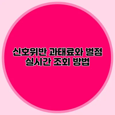 신호위반 과태료와 벌점 실시간 조회 방법