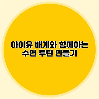아이유 배게와 함께하는 수면 루틴 만들기