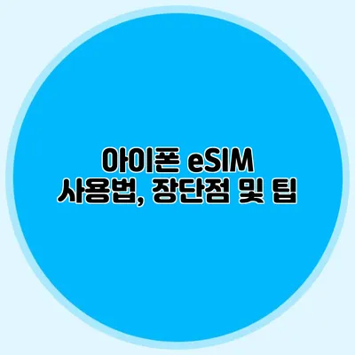 아이폰 eSIM: 사용법, 장단점 및 팁