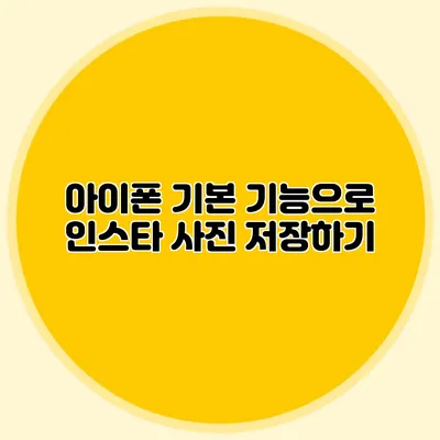 아이폰 기본 기능으로 인스타 사진 저장하기