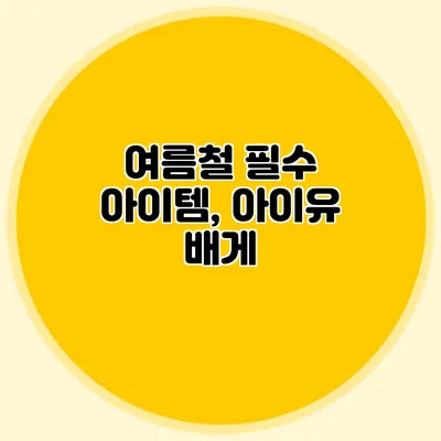 여름철 필수 아이템, 아이유 배게