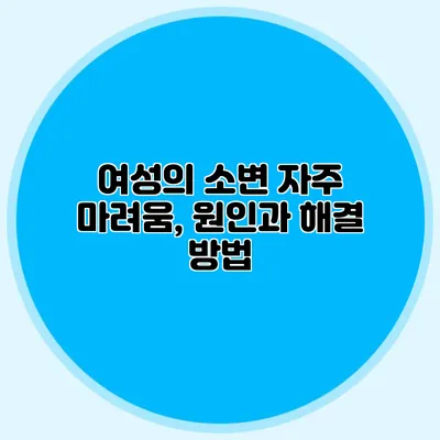 여성의 소변 자주 마려움, 원인과 해결 방법
