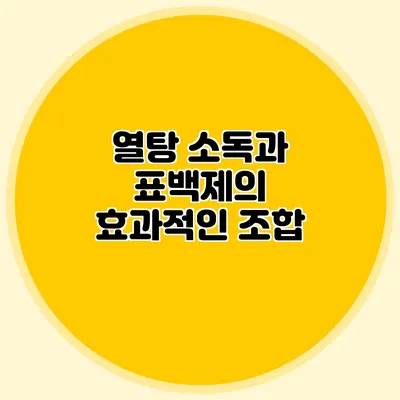 열탕 소독과 표백제의 효과적인 조합
