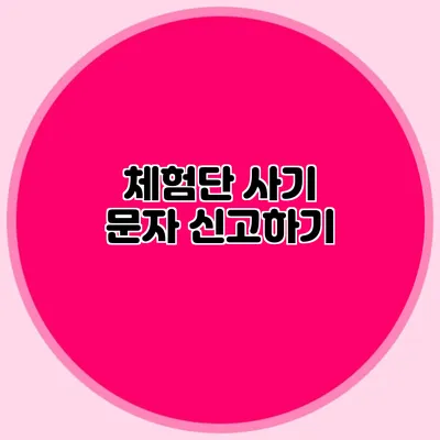 체험단 사기 문자 신고하기