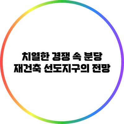 치열한 경쟁 속 분당 재건축 선도지구의 전망