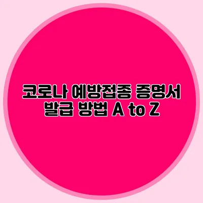 코로나 예방접종 증명서 발급 방법 A to Z