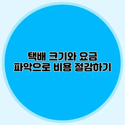 택배 크기와 요금 파악으로 비용 절감하기