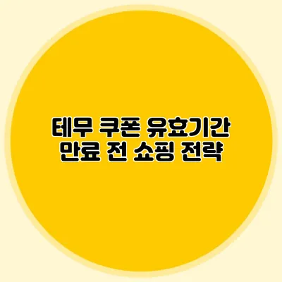 테무 쿠폰 유효기간 만료 전 쇼핑 전략